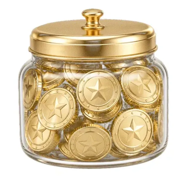 Coin-filled jar — Fortunica