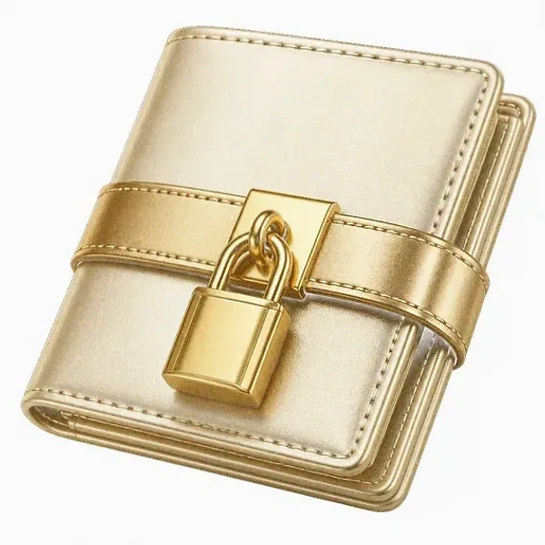 Locked leather wallet — Fortunica